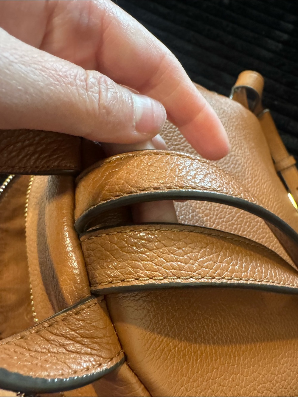 Tory Burch Chestnut Brown Pebbled Leather Mini Backpack - Picture 11 of 16